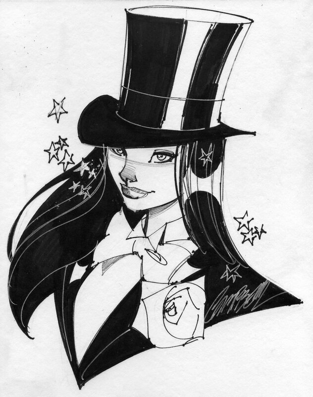 woman in top hat sketch