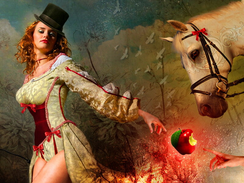 Woman in Top Hat with Horse