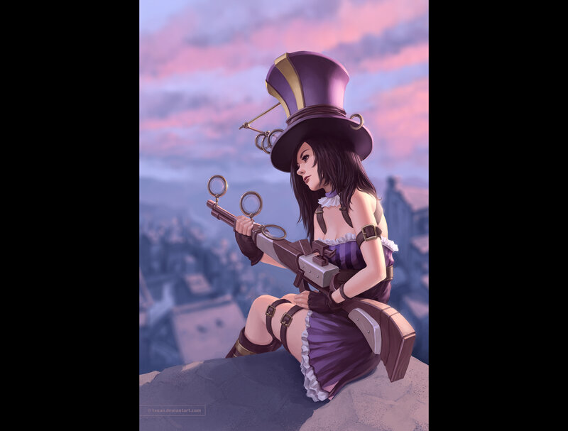 Woman in Top Hat with Rifle