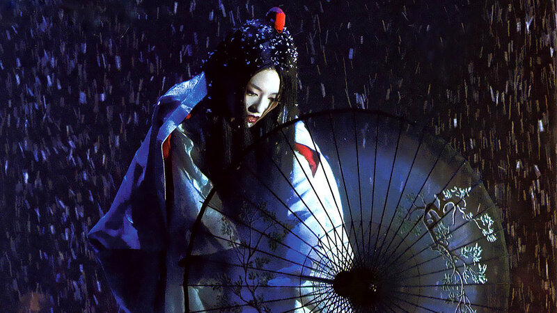 Woman in Traditional Attire — Black, Dramatic, Night