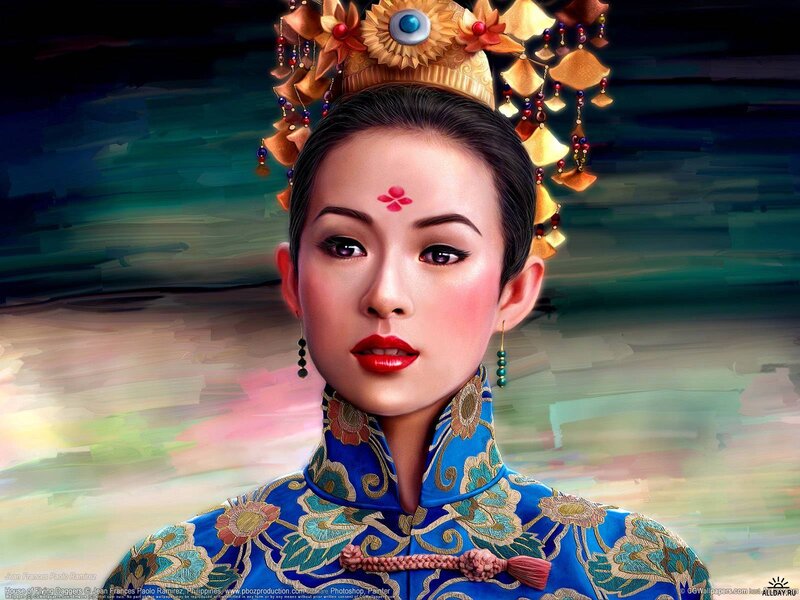 Woman in Traditional Attire — Blue