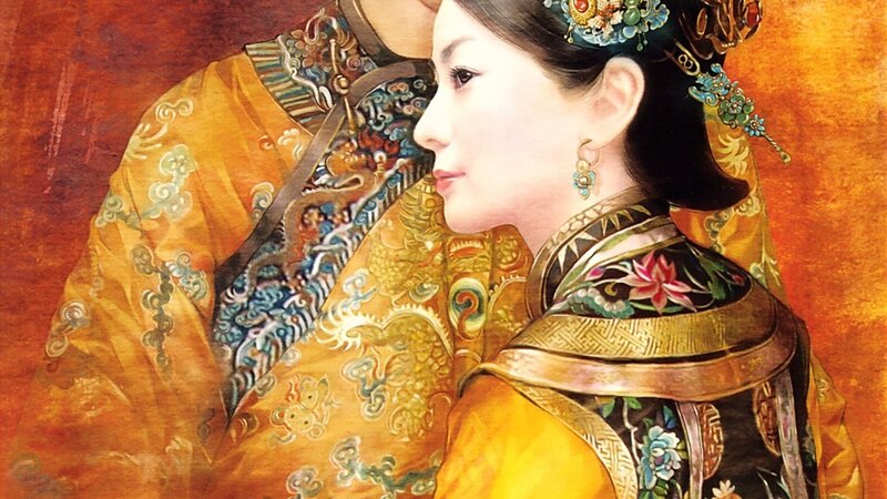 Woman in Traditional Attire — Gold, Dramatic, Painting