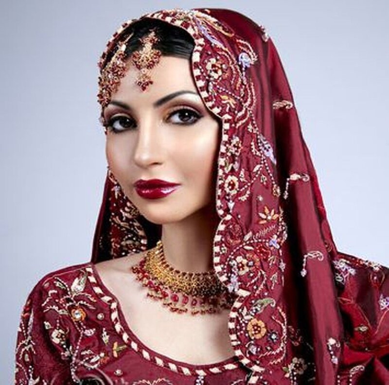 Woman in Traditional Attire — Maroon
