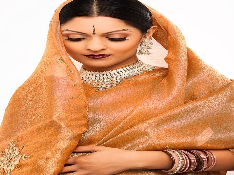 Woman in Traditional Attire — Orange