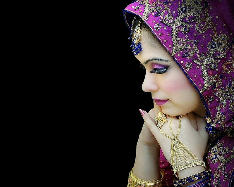 Woman in Traditional Attire — Purple, Dramatic