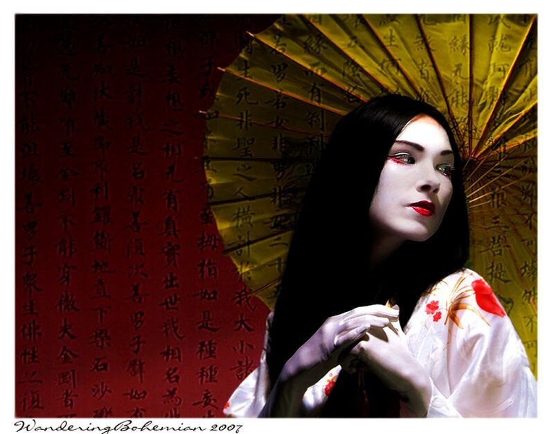 Woman in Traditional Attire — White, Dramatic