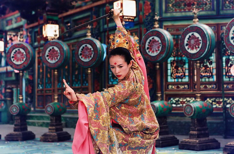 Woman in Traditional Costume — Gold, Dramatic, Photograph, Sword, Drum