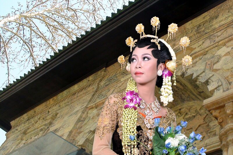 Woman in Traditional Costume — Gold, Dramatic, Spring