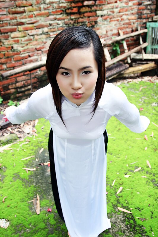 woman in traditional dress posing