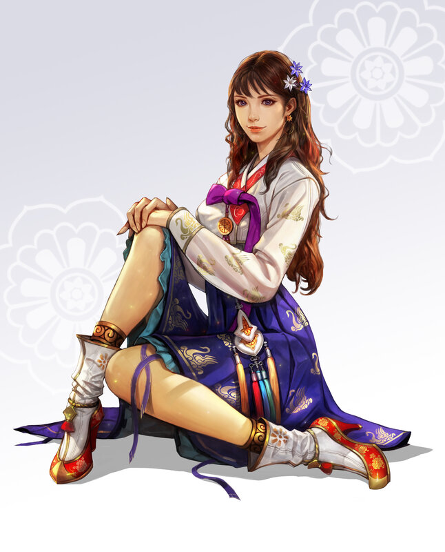 Woman in Traditional Dress — Purple, Calm