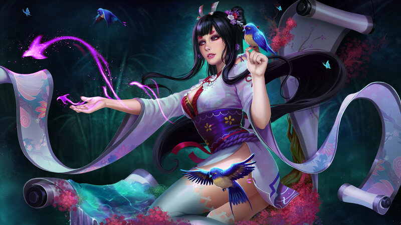Woman in Traditional Dress — Purple, Mystical