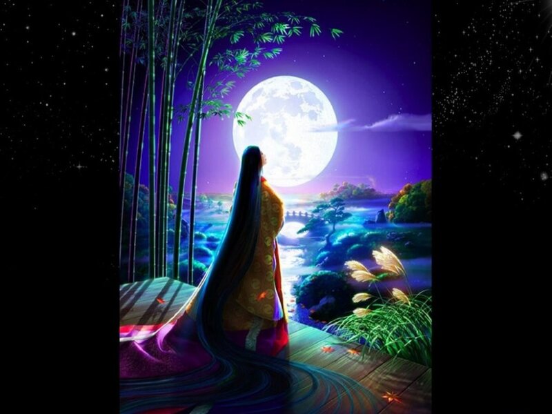 Woman in Traditional Dress — Purple, Serene