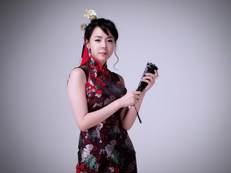 Woman in Traditional Dress — Red, Neutral