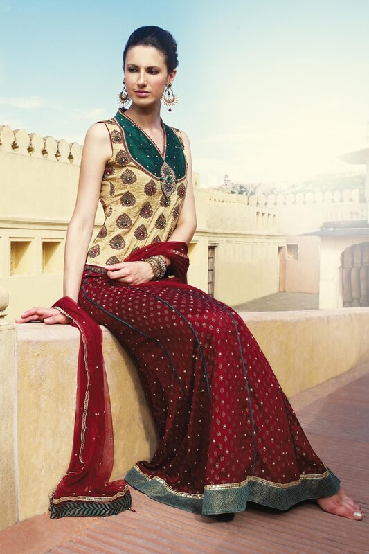 Woman in Traditional Dress — Red, Serene, Afternoon, Photograph, Earrings