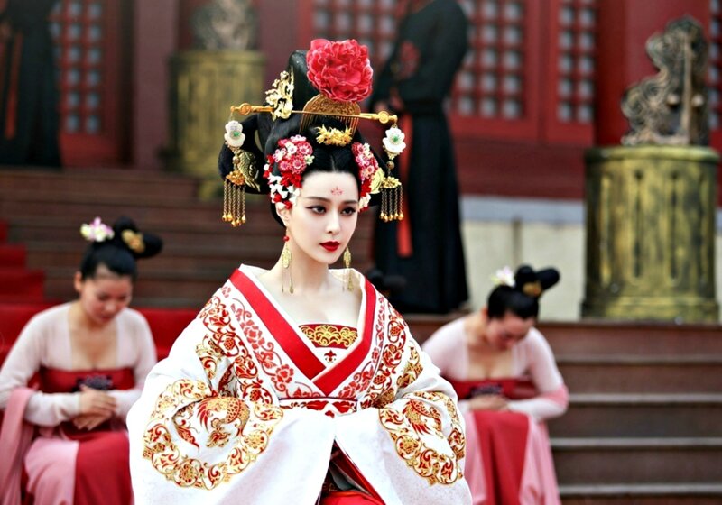 Woman in Traditional Dress — White, Dramatic, Photograph