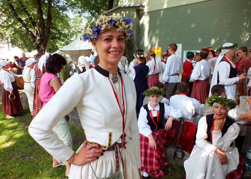 Woman in Traditional Dress — White, Festive