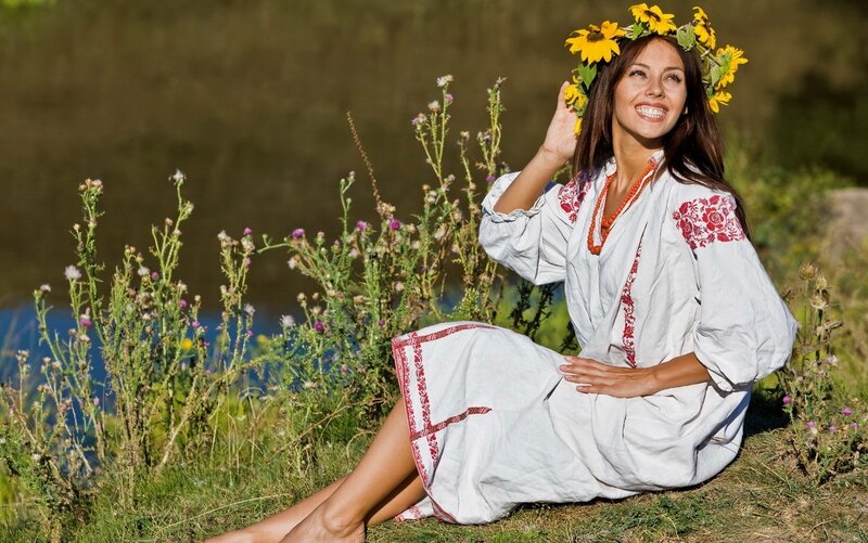 Woman in Traditional Dress — White, Serene, Afternoon