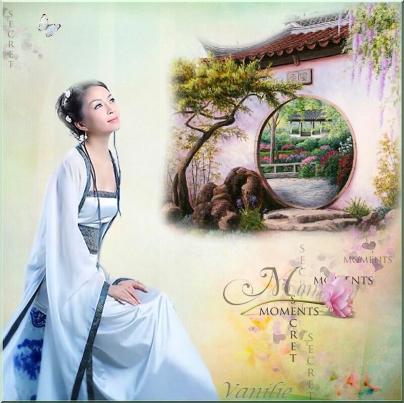 Woman in Traditional Dress — White, Serene, Illustration