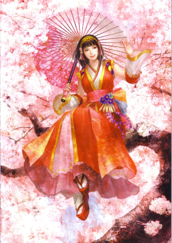 Woman in traditional dress with parasol