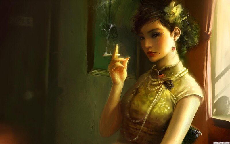 Woman in Traditional Dress — Yellow, Dramatic, Afternoon