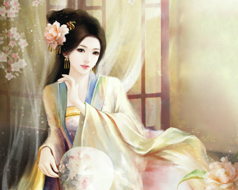 Woman in Traditional Dress — Yellow, Serene, Spring