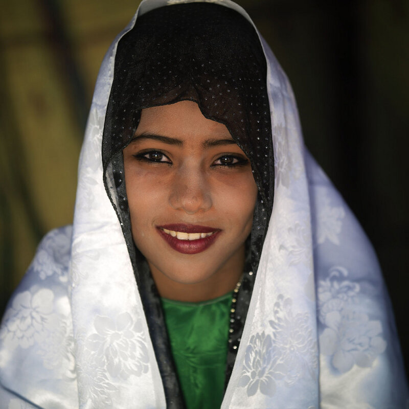 woman in traditional headscarf