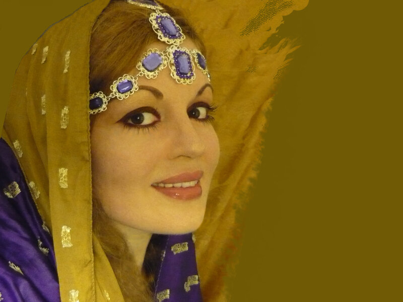 Woman in Traditional Headwear — Gold
