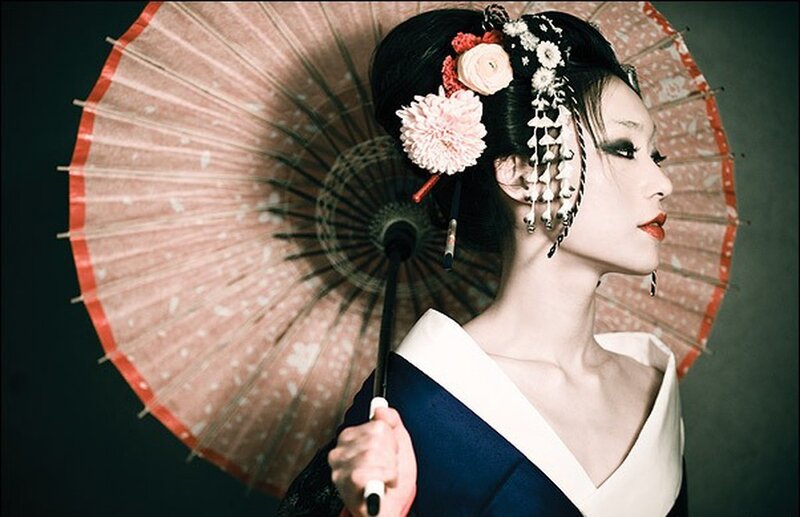 Woman in traditional Japanese attire