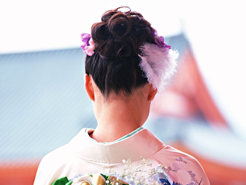 woman in traditional kimono