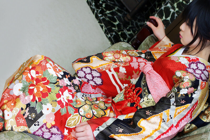 woman in traditional kimono