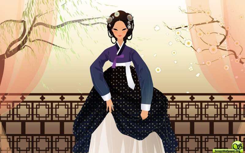 woman in traditional korean dress