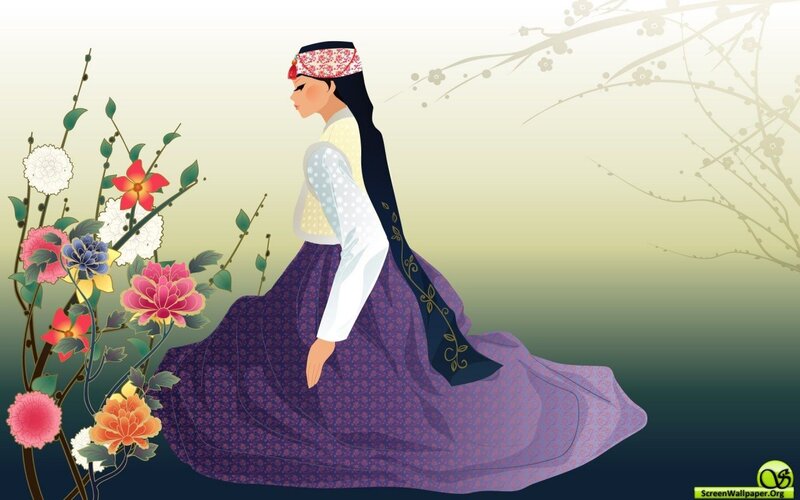 woman in traditional korean dress
