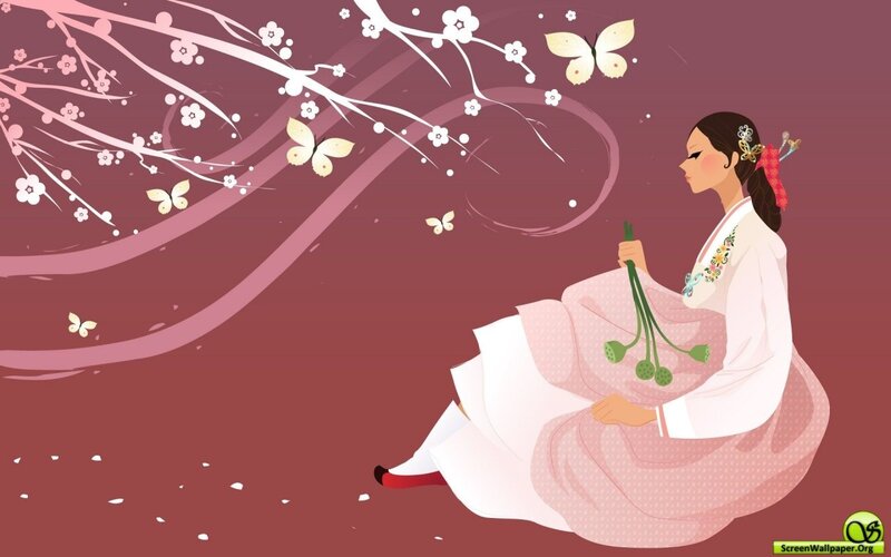 woman in traditional korean dress