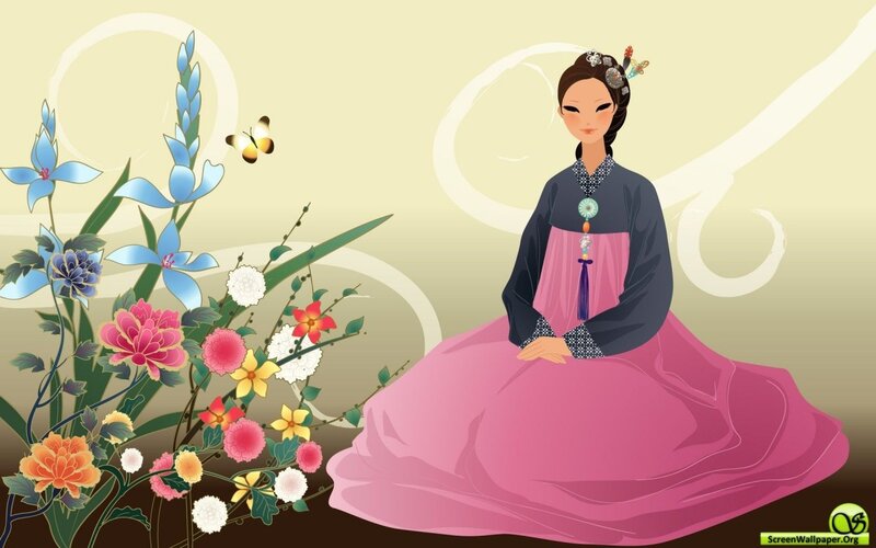 woman in traditional korean dress
