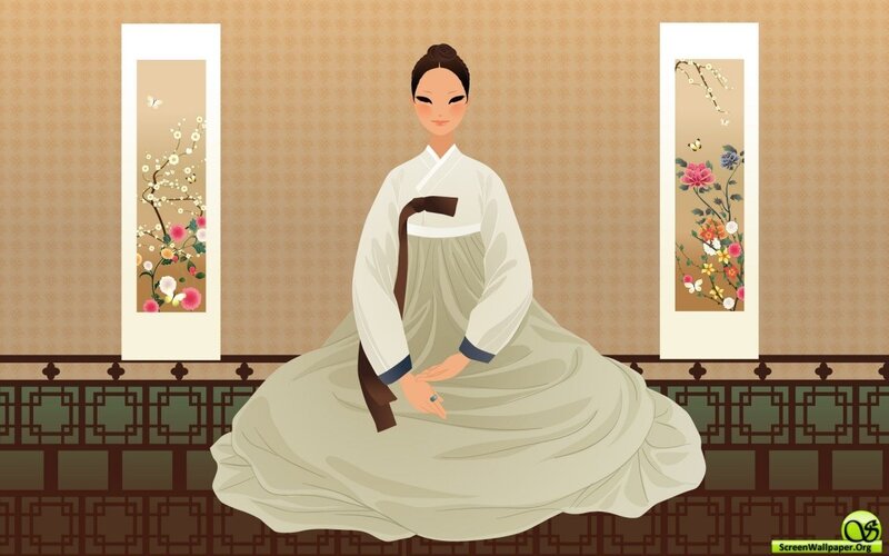 woman in traditional korean dress