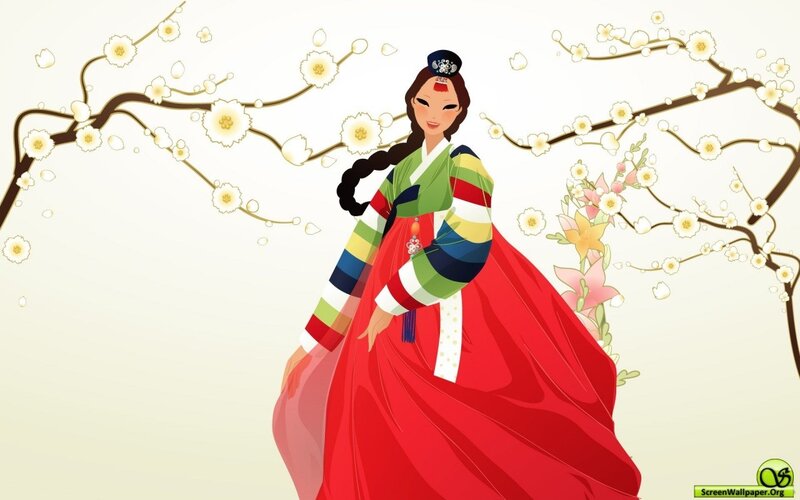 woman in traditional korean dress