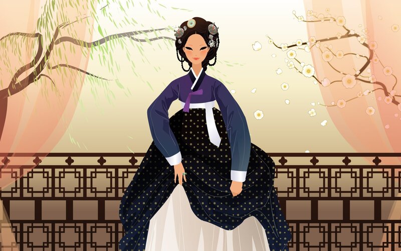 woman in traditional korean dress