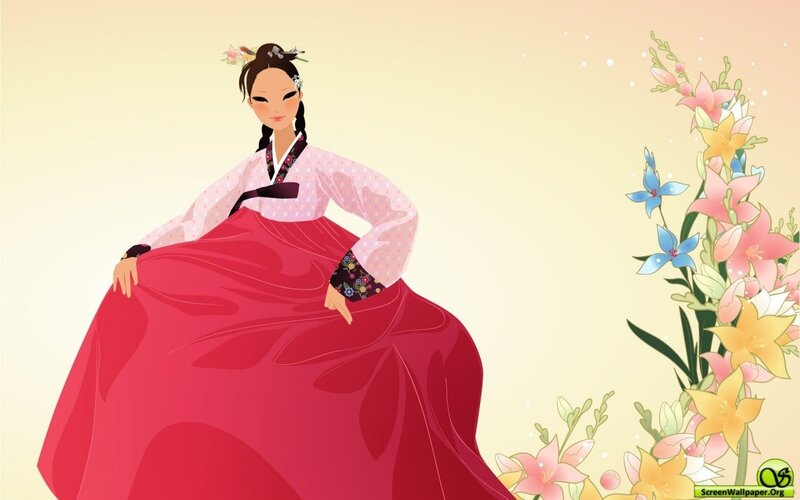 woman in traditional korean dress