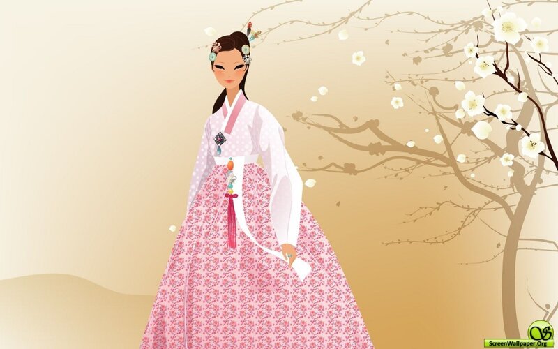 woman in traditional korean dress
