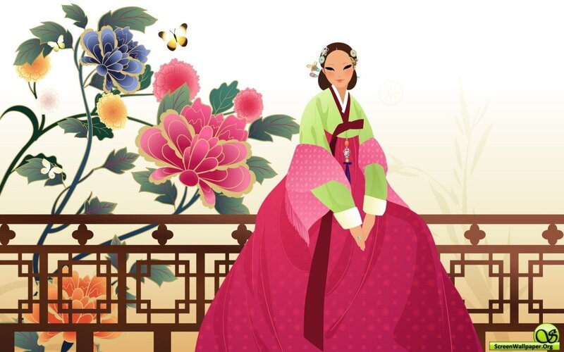 woman in traditional korean dress