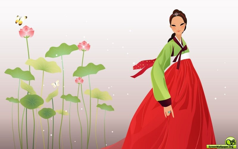 woman in traditional korean dress