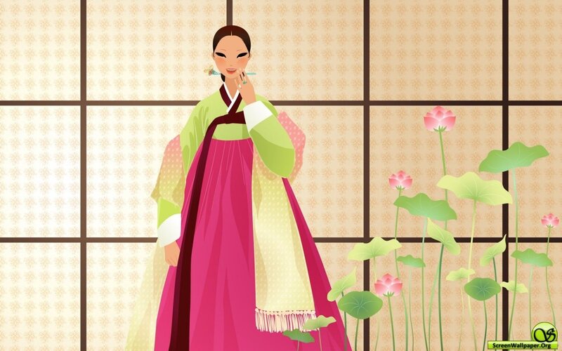woman in traditional korean dress