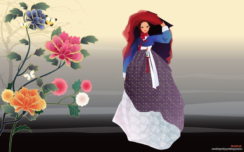 woman in traditional korean dress