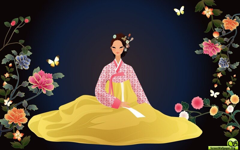 woman in traditional korean dress