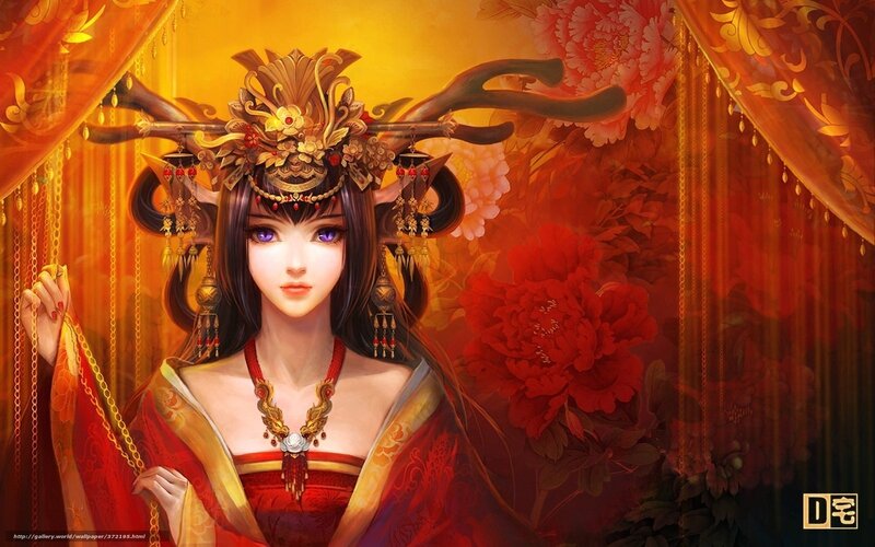 woman in traditional red attire