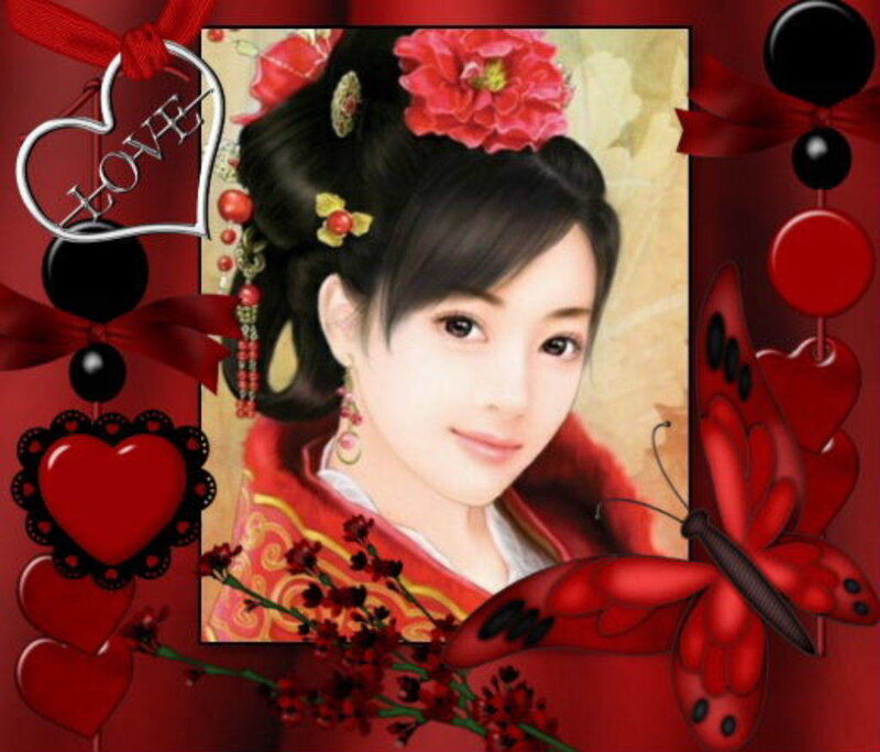 woman in traditional red attire