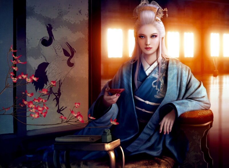 woman in traditional robes