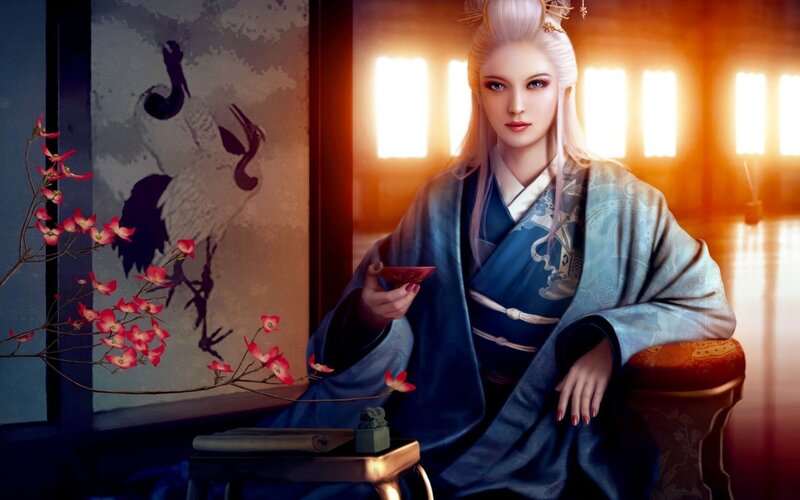 woman in traditional robes