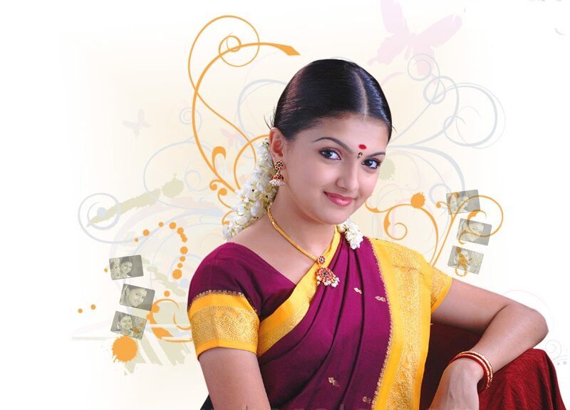Woman in Traditional Sari — Maroon