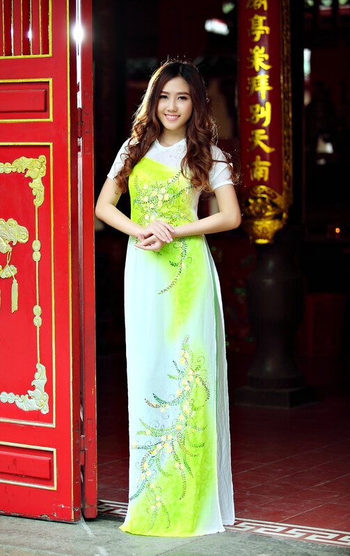 Woman in traditional Vietnamese dress